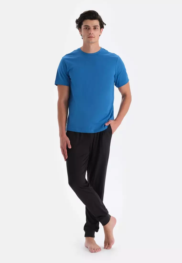 Black Trousers, Regular Fit, Sleepwear for Men