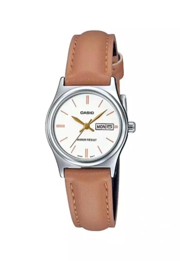 Casio Women s Analog Watch LTP V006L 7B2 Brown Leather Band Ladies Watch