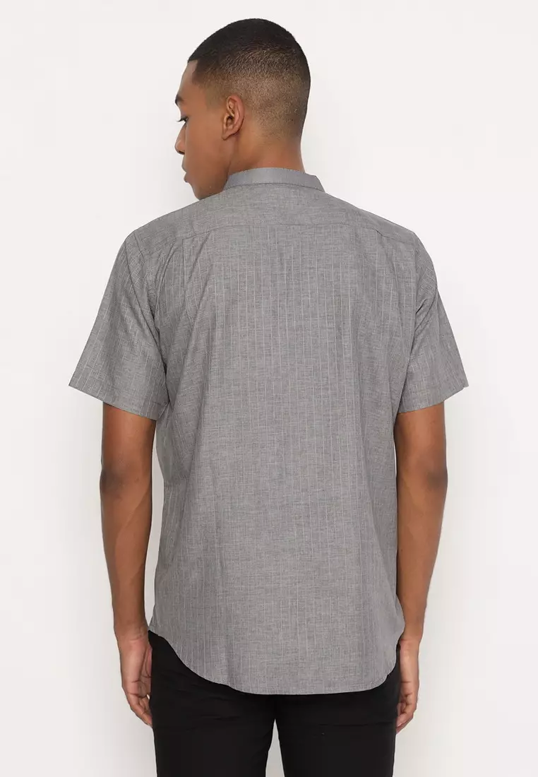 RBJ Kemeja Koko Border Abu Regular Fit Pria