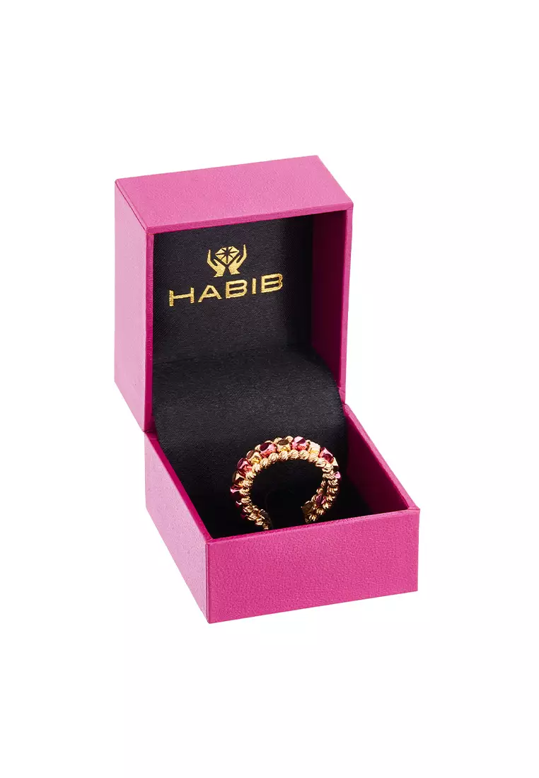HABIB CLARA | Oro Italia 916 Yellow Gold Ring GR58520425(PINK)-BI (22K Gold)