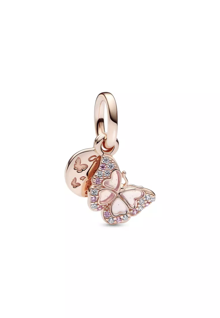 Buy PANDORA Pandora Pink Butterfly & Quote Double Dangle Charm Online