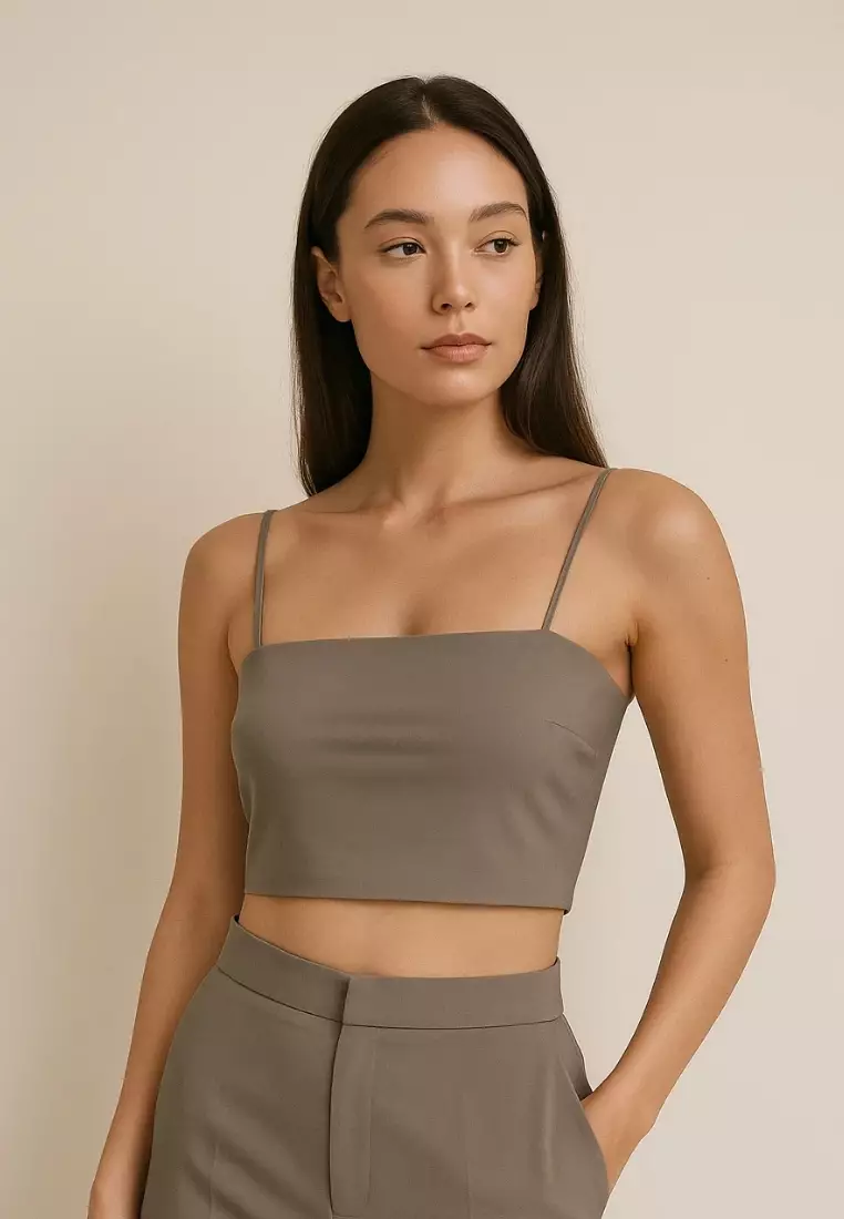 Premium Arina Ice Silk Bralette Inner Top Tube in Grey