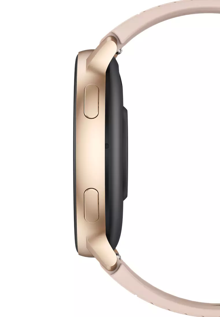 Unisex Round Smart Watch - 1.39 inch Large HD Screen - Rubber Strap - Rose Gold Color