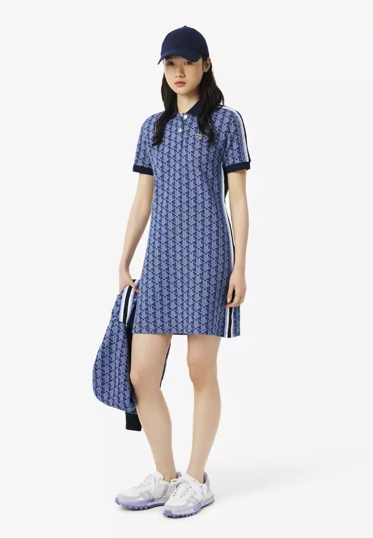 Slim Fit Monogram Jacquard Polo Dress