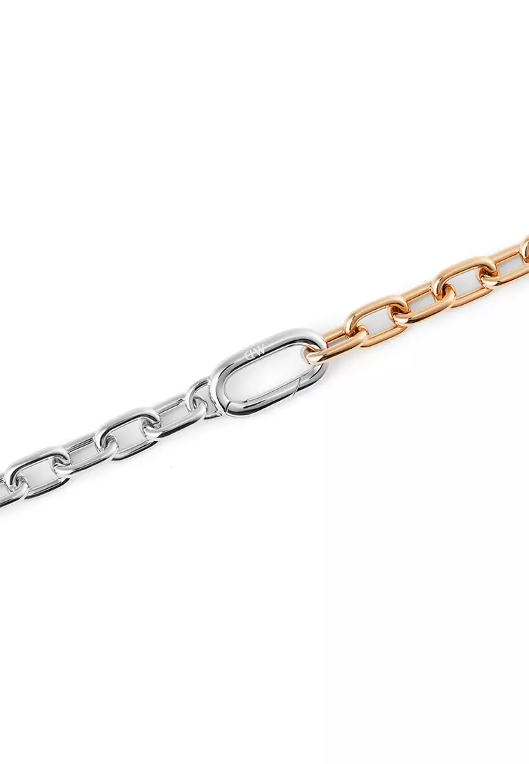 Contrast Link Necklace Two Tone Rose Gold - Unisex Necklace for women and men stainless steel Necklace DW Official Authentic Original