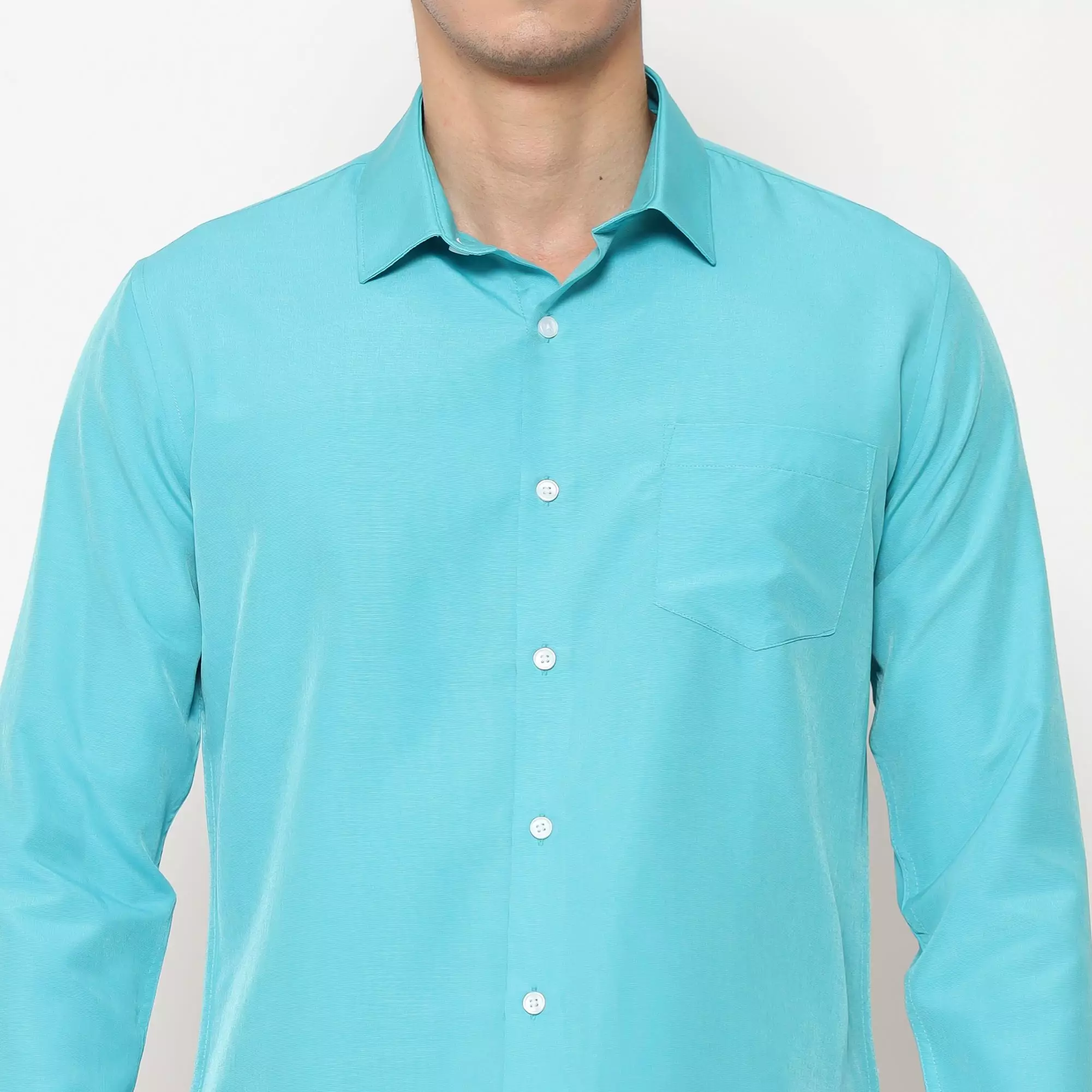 MAGINOT Kemeja Pria Basic Polos Panjang MINT