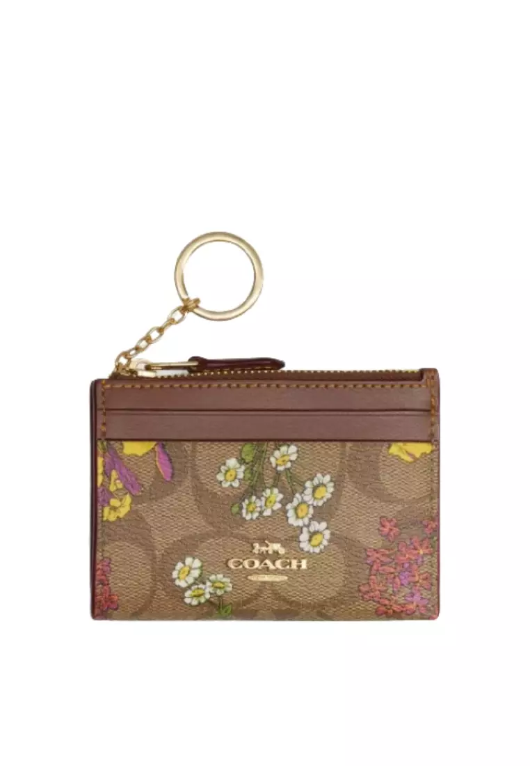 Buy Coach Coach Mini Skinny Id Card Case With Floral Print In Khaki Multi Cr823 Online Zalora