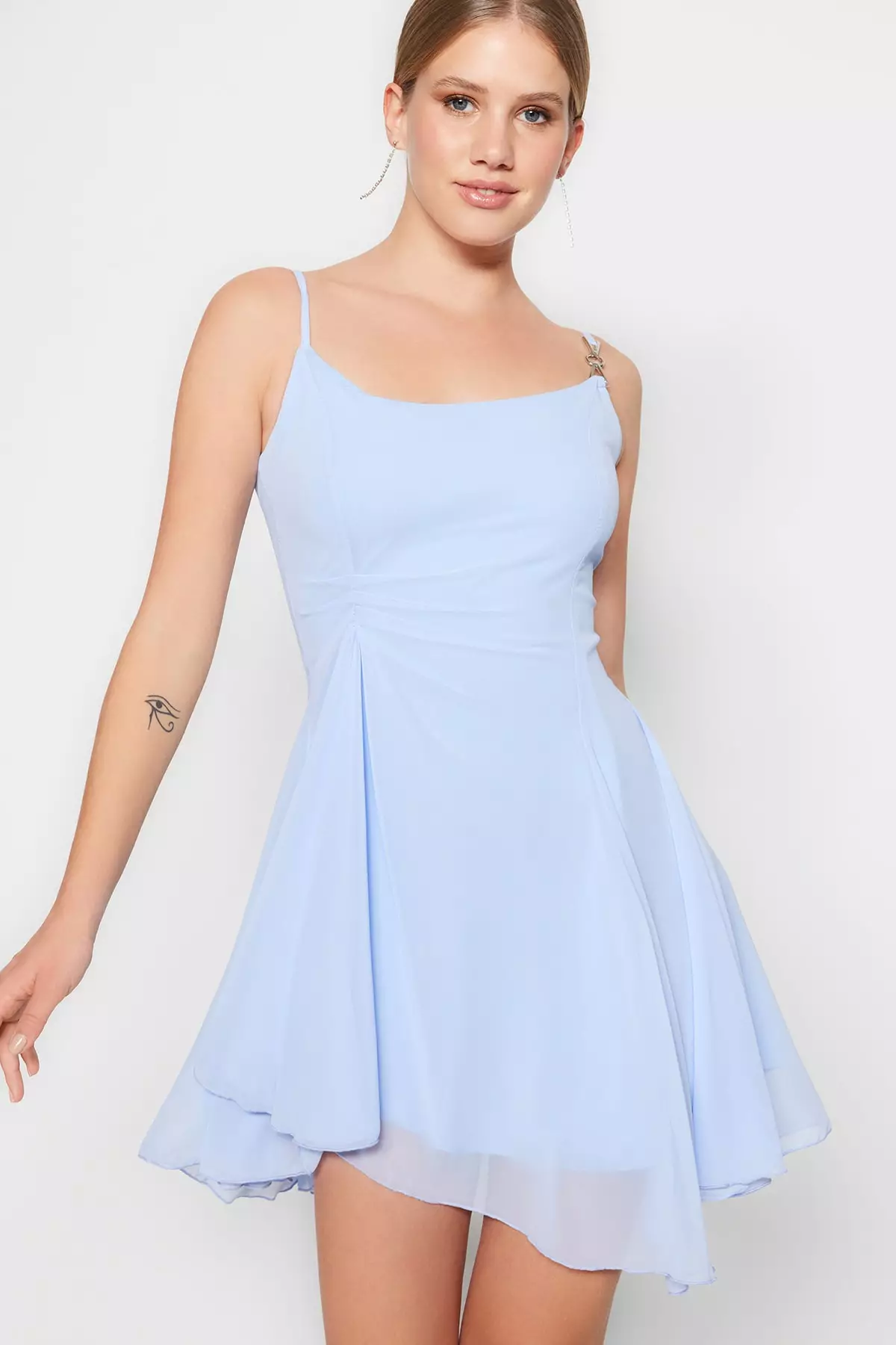 Chiffon sky hot sale blue dress