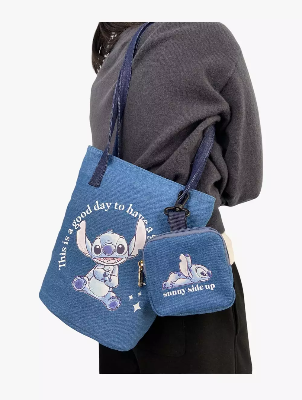 Mesuca Shoulder Mini Bag Stitch Denim 1  - MC5DHF41543-ST