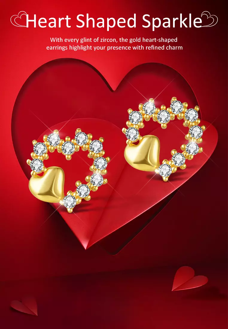 Anting Wanita Titanium Original Korea Elegan Heart Style Anting Giwang Tusuk Cewek