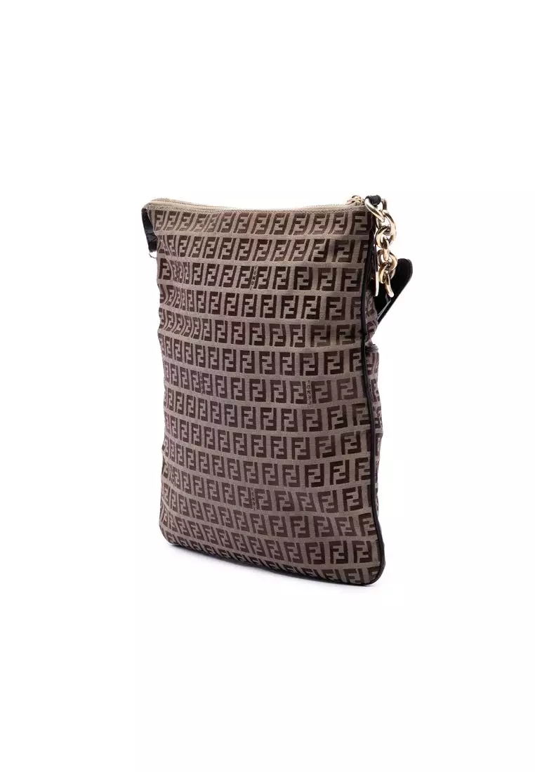 Pre-Loved Fendi Zucchino Canvas Crossbody