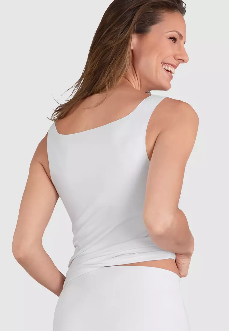 Buy Naturana Cotton Modal Seamless Wide Strap Camisole in White