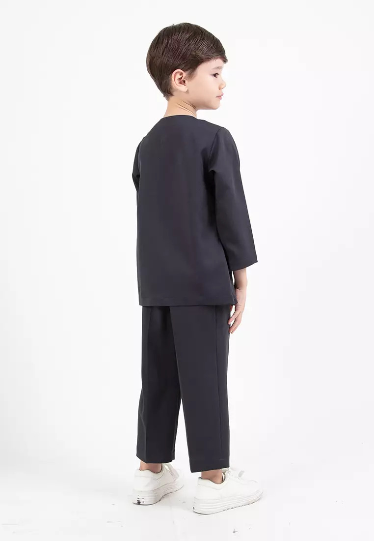 Alain Delon Slim Fit Baju Johor Ayah Anak Sedondon set - 19024504A-39Navy