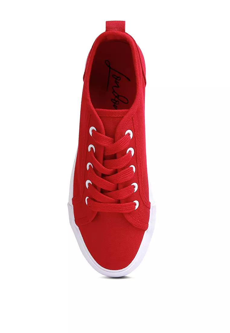 Buy London Rag Knitted Red Platform Sneakers 2024 Online | ZALORA ...