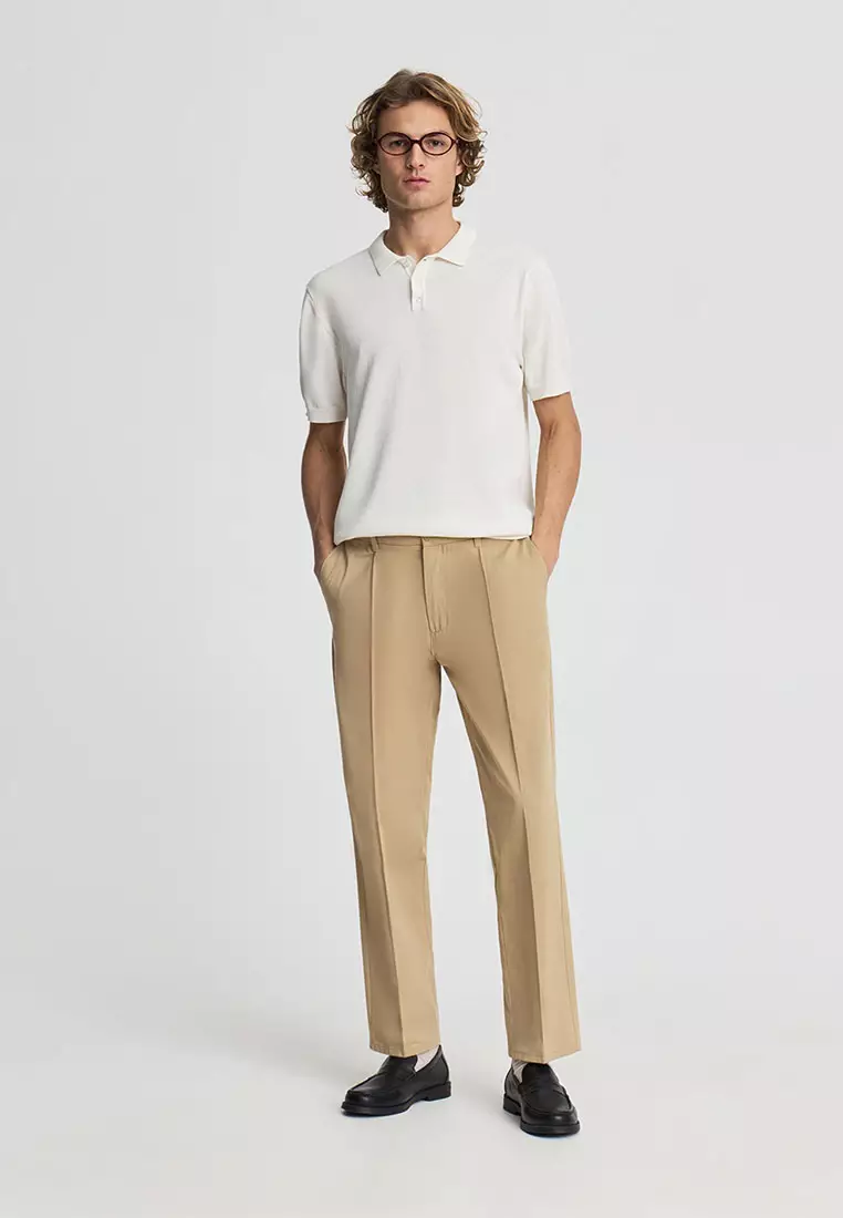 Men's Knitted Short Sleeved Polo Shirt