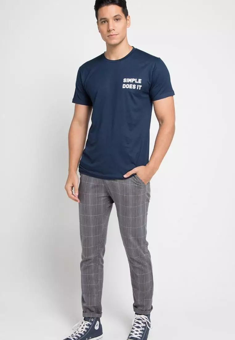 MTD91F Kaos Pria simple does it dakir Kaos Navy