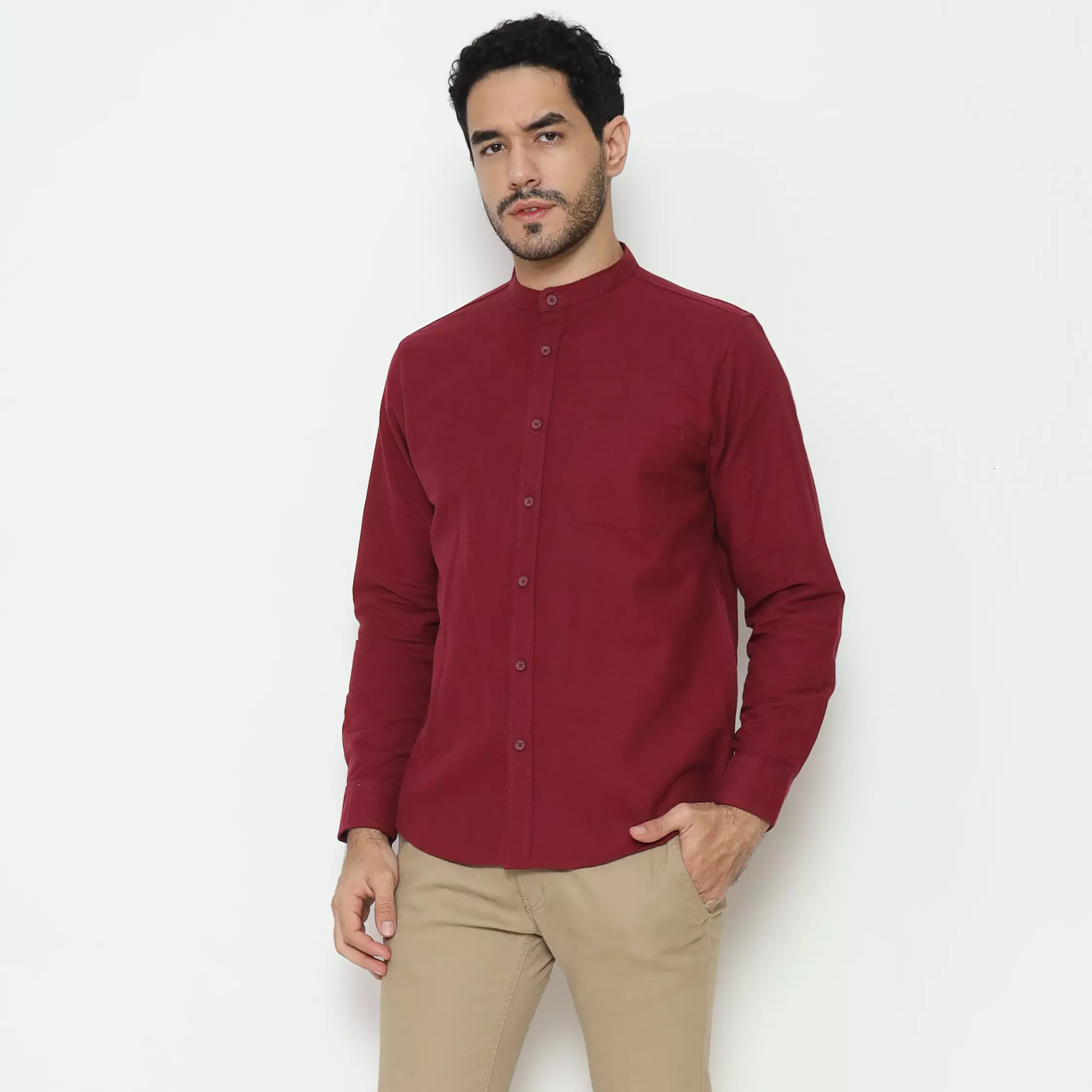 AMK Kemeja Pria  Lengan Panjang SHG Ringga L/S Maroon