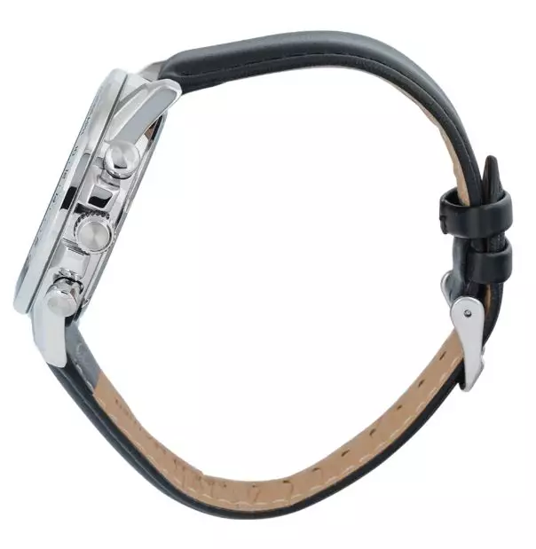 Jam Tangan Pria Alba AM3A31 AM3A31X1 Strap Leather Black Color Chronograph Black Color