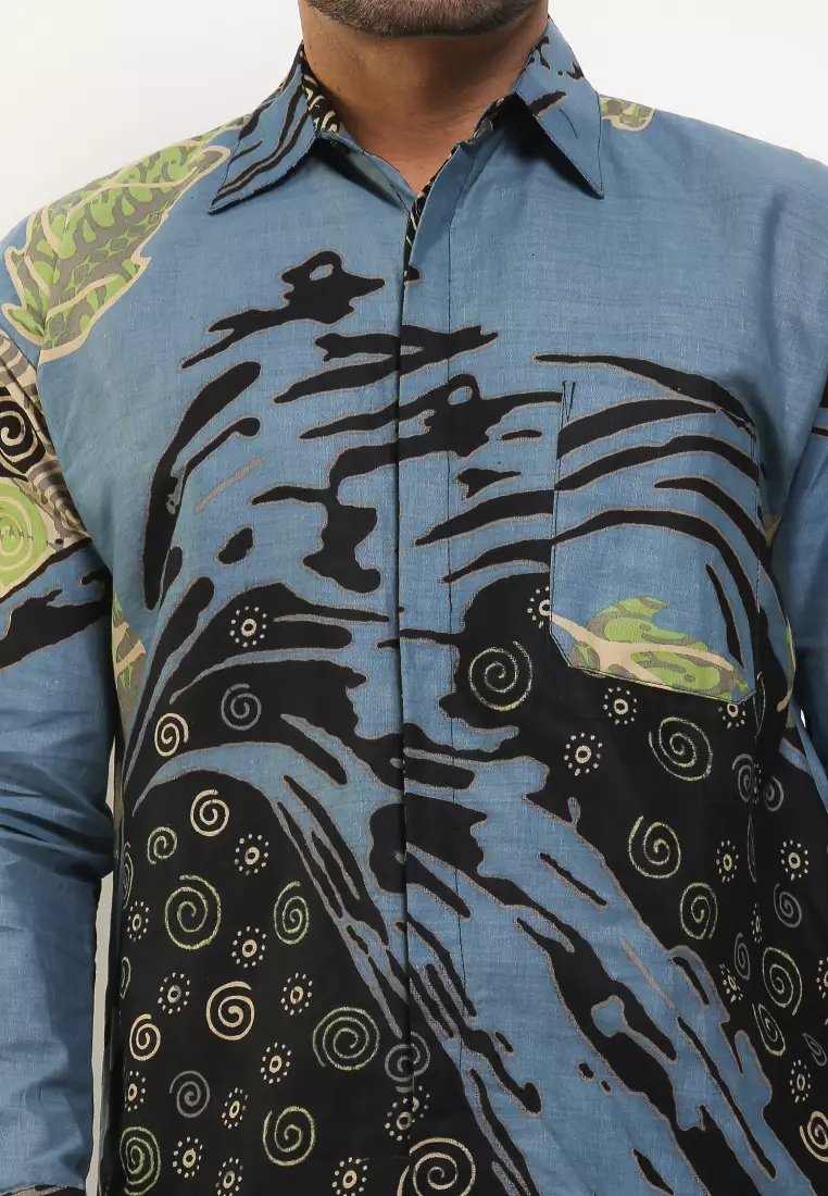 Chava Kemeja Batik Premium Pria Casual Modern Lengan Panjang