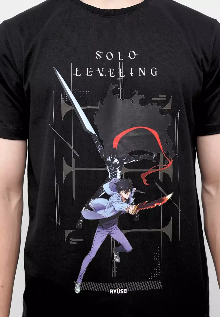Ryusei x Solo Leveling | Tshirt Jinwoo Dagger Black