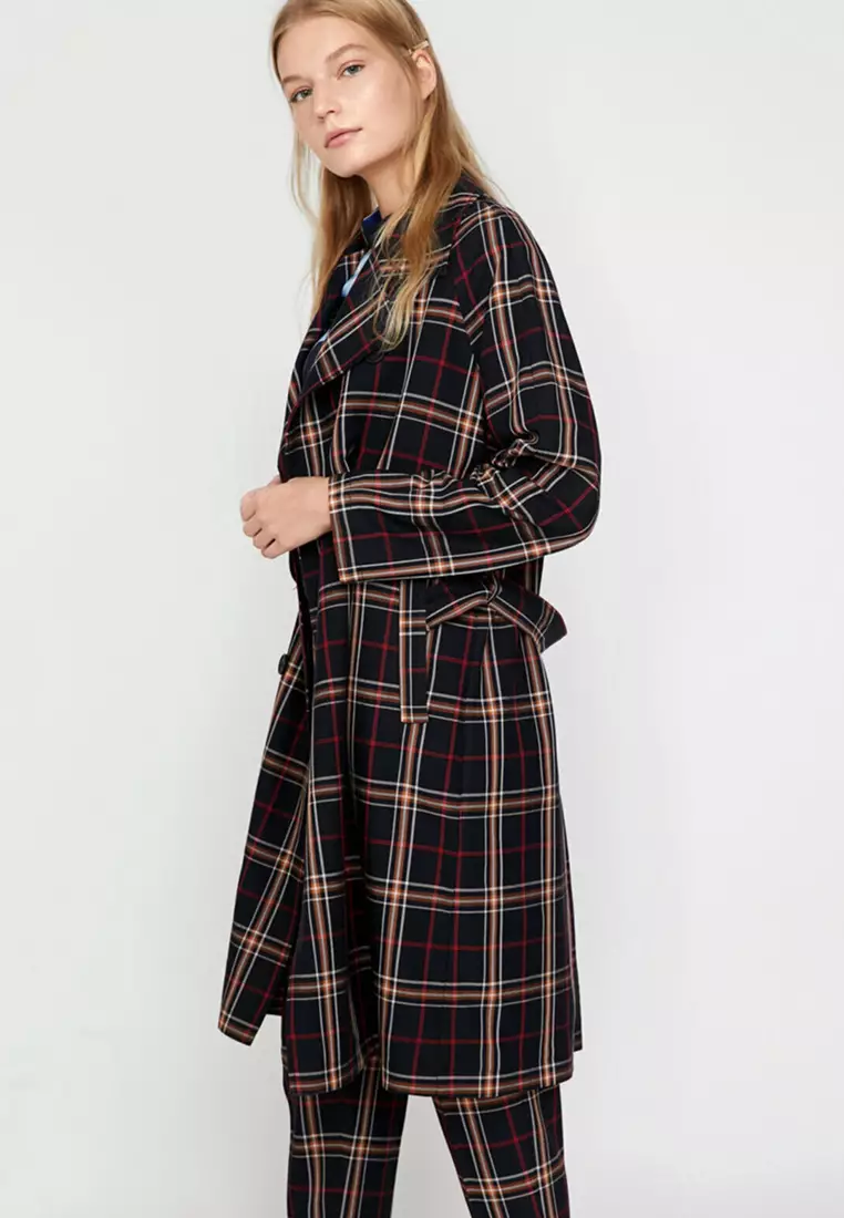 Checkered Trench Coat