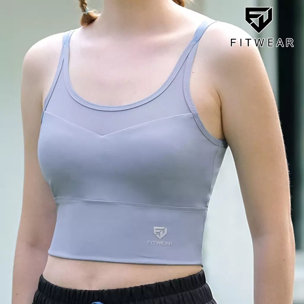 Fitwear - Sportbra Olahraga DENISE CRISSCROSS BACK MESH - BABY BLUE