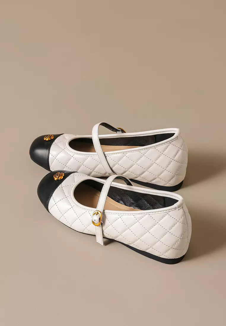 Camellia Quilted Mary Jane Shoes WW350-2