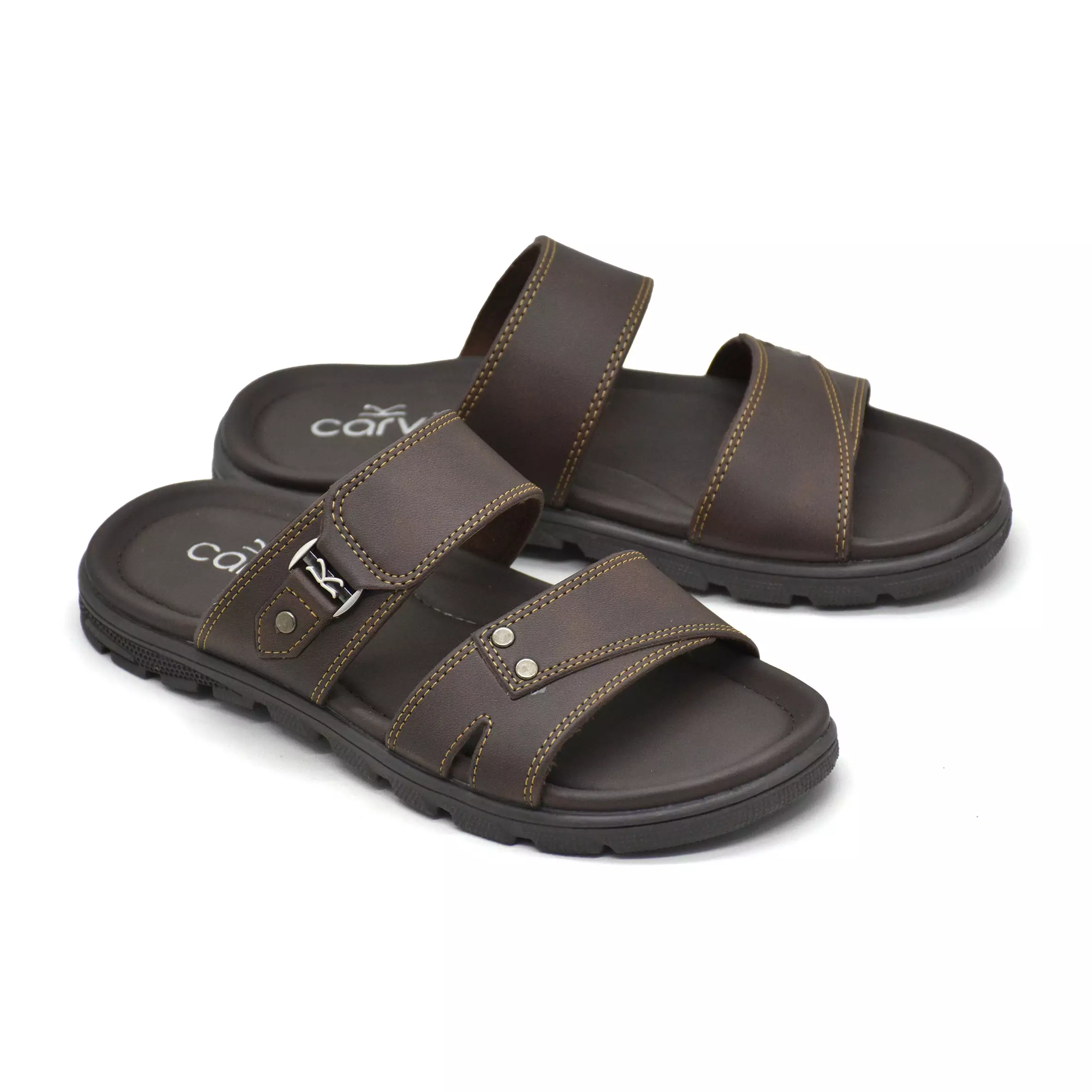 Carvil Sandal Pria Durham-02 M Dark Brown