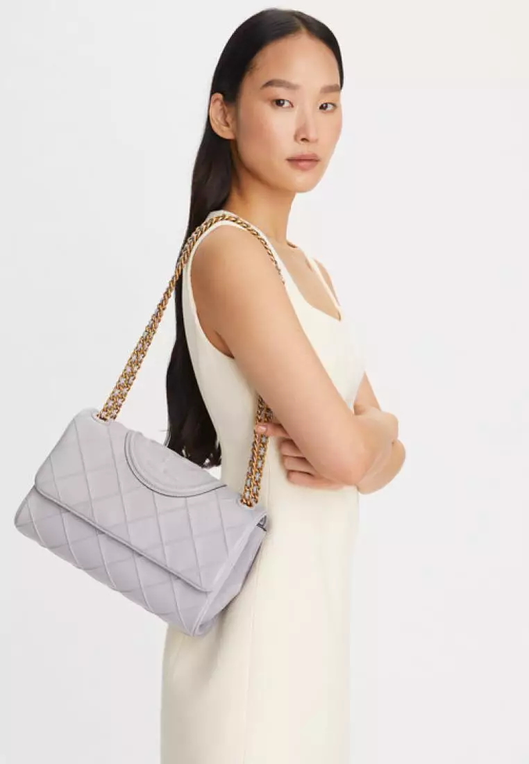 Tory Burch Fleming Soft Convertible Shoulder Bag Bay Gray