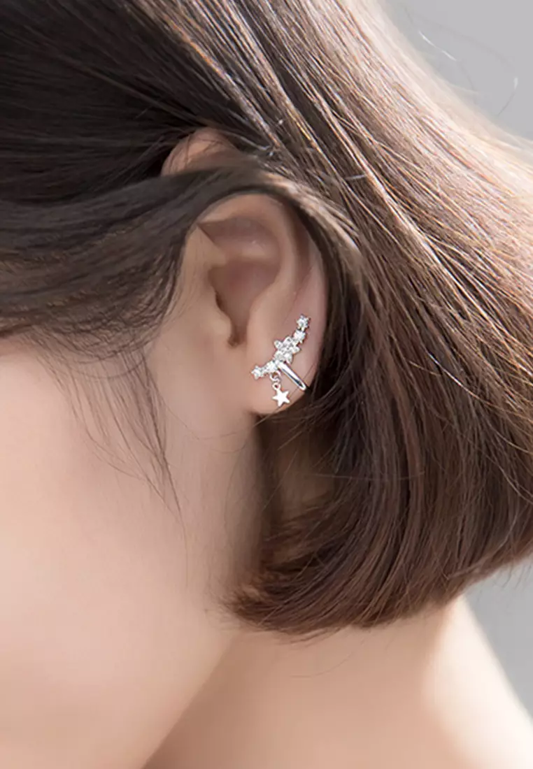 925 Silver Drop Star Ear Cuff JW AR-G5937