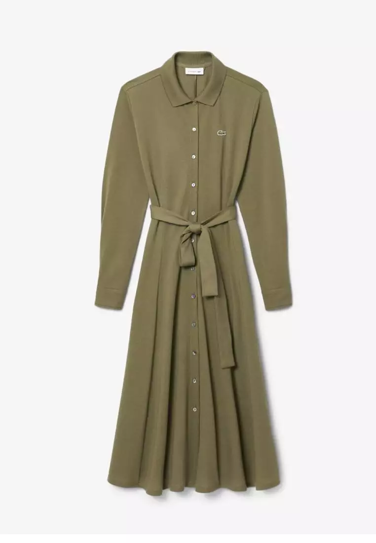 Polo Collar Belted Petit Piqué Dress