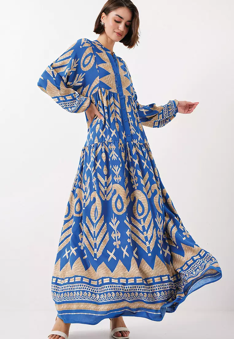 Modest Printed Maxi Dress