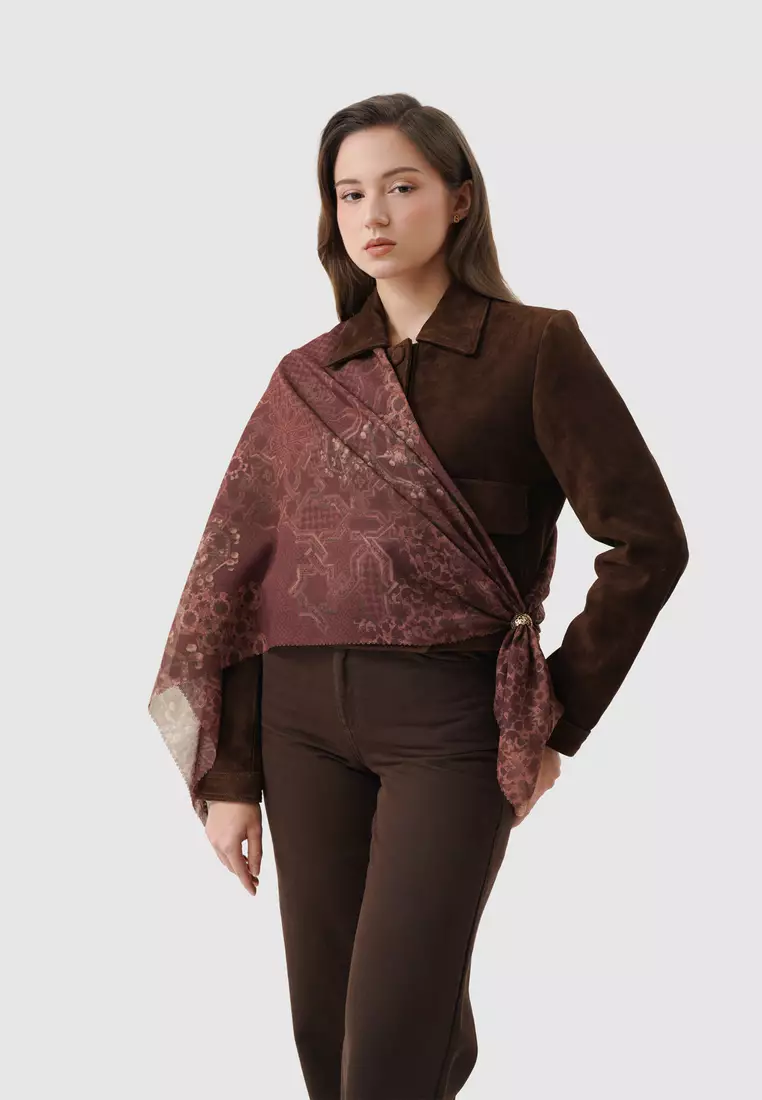Haramain 2 Voile Square - Oud Red