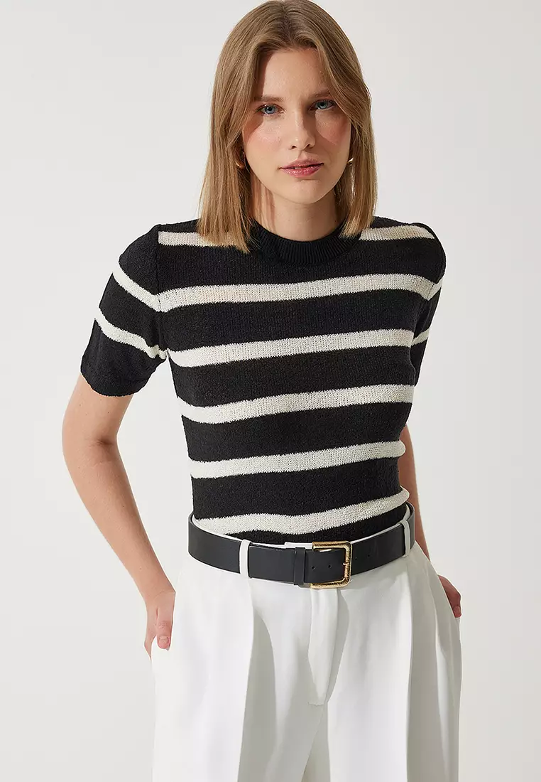 Striped Knitwear Blouse