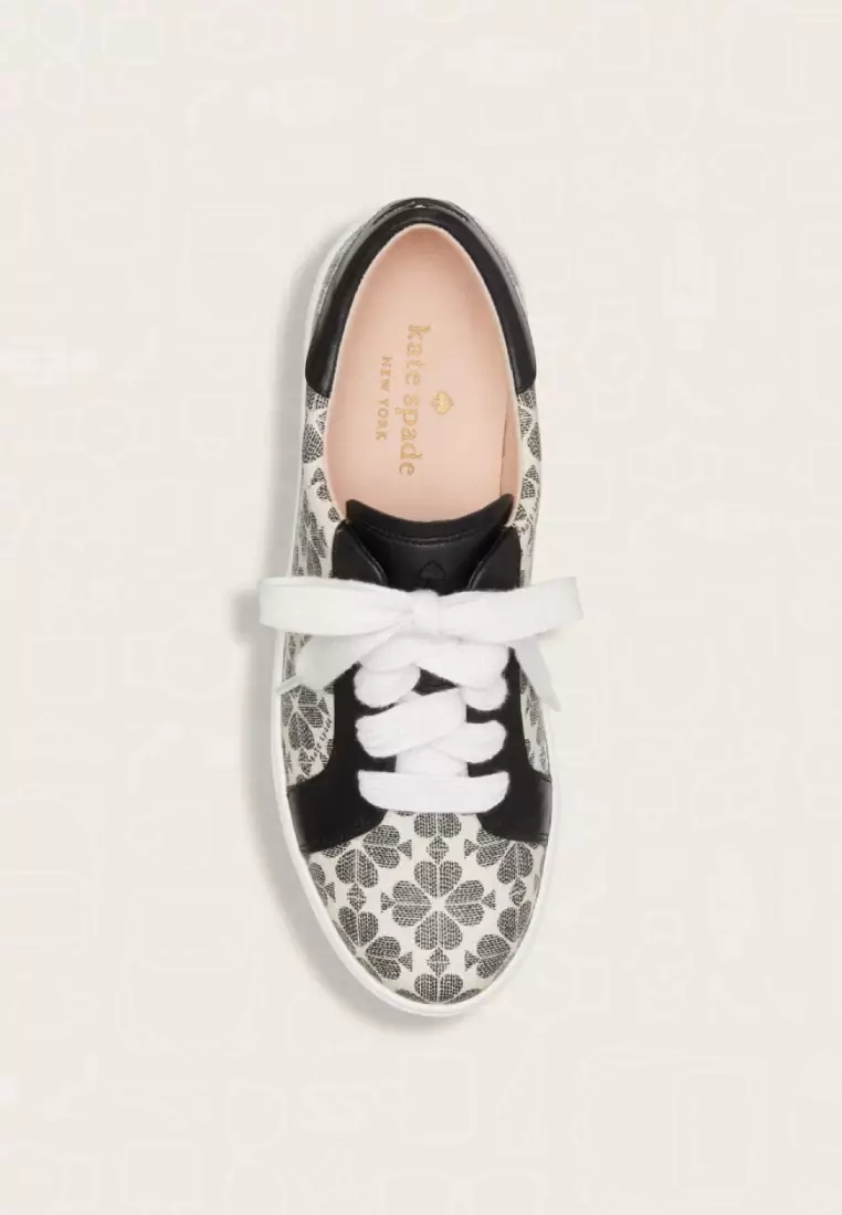 Kate Spade Erin Spade Flower Sneaker White Black