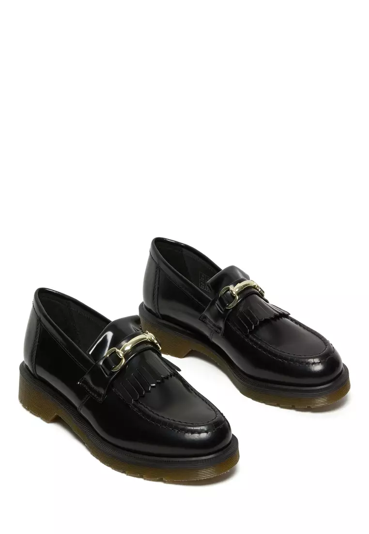 ADRIAN SNAFFLE SMOOTH LEATHER KILTIE LOAFERS BLACK - WOMEN