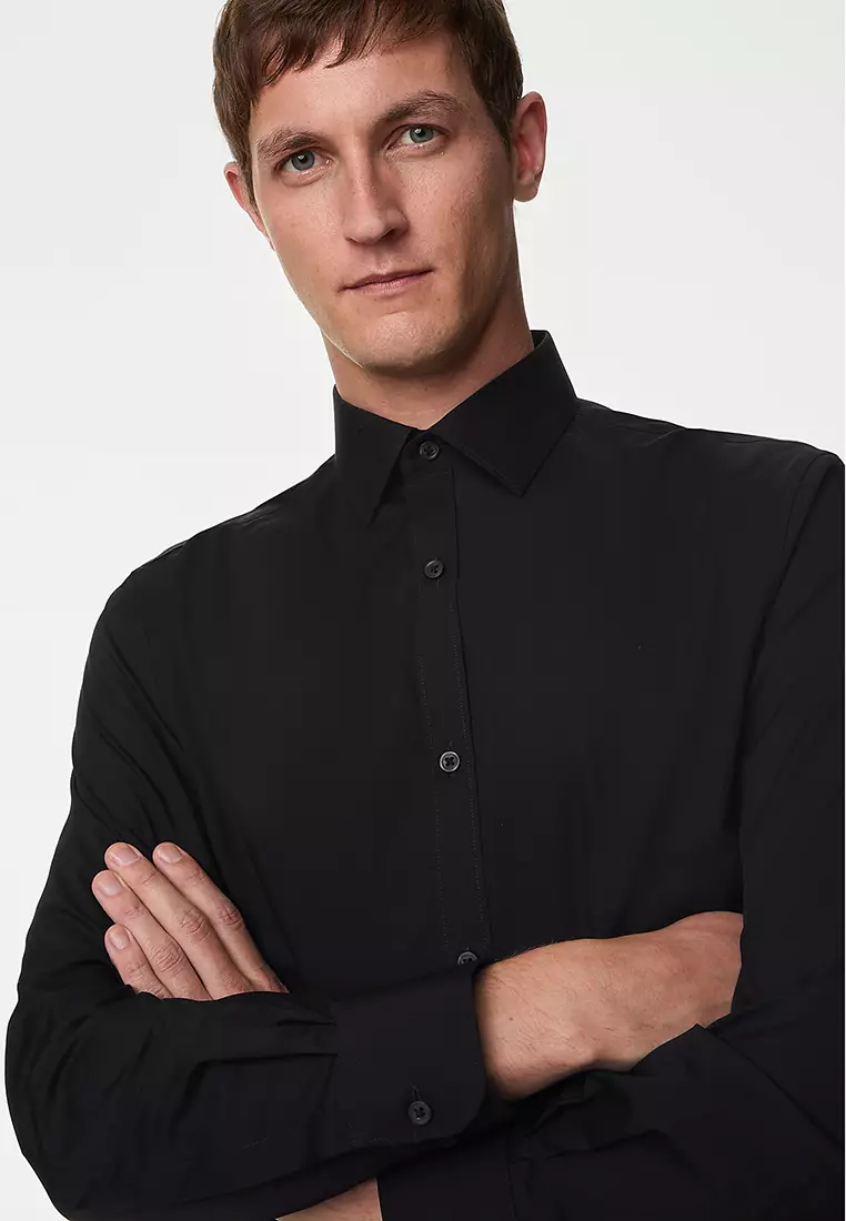 Regular Fit Easy Iron Cotton Blend Shirt