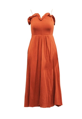 Reformation brown reformation Brown Maxi Dress with hidden Shorts E745EAA93CABFFGS_1
