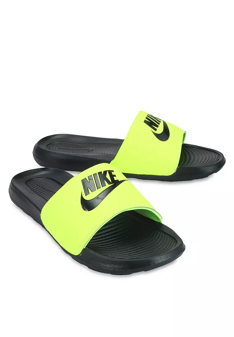 Neon green nike clearance slides