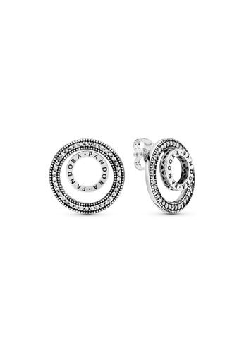 PANDORA silver Pandora Logo Circle Stud Earrings 7DD5BACC882382GS_1