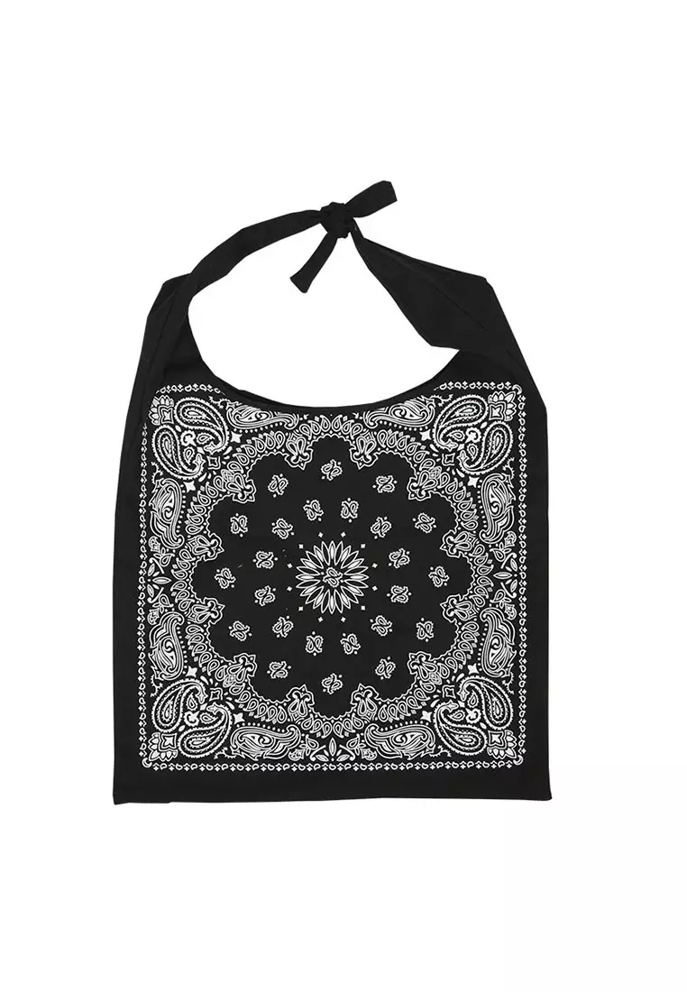 個性綁帶帆布單肩包 CA072921