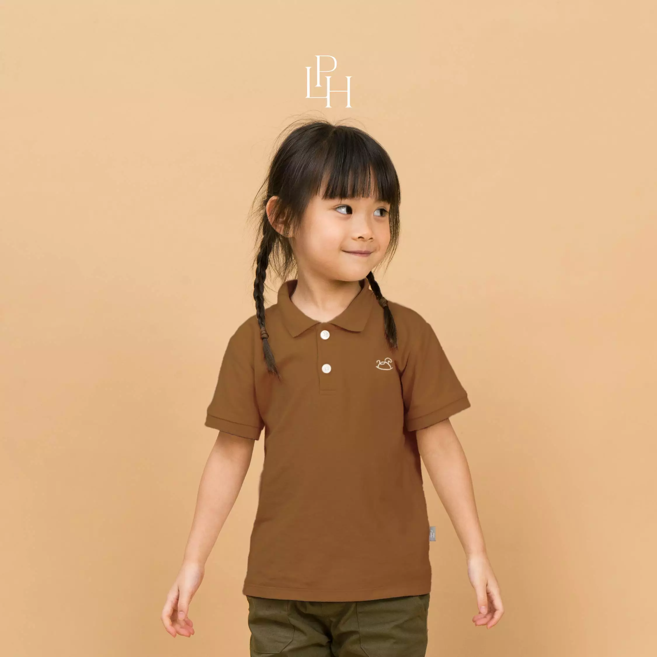 Little Palmerhaus - Basic Polo 10.0 (Kaos Polo Anak) Dark Brown