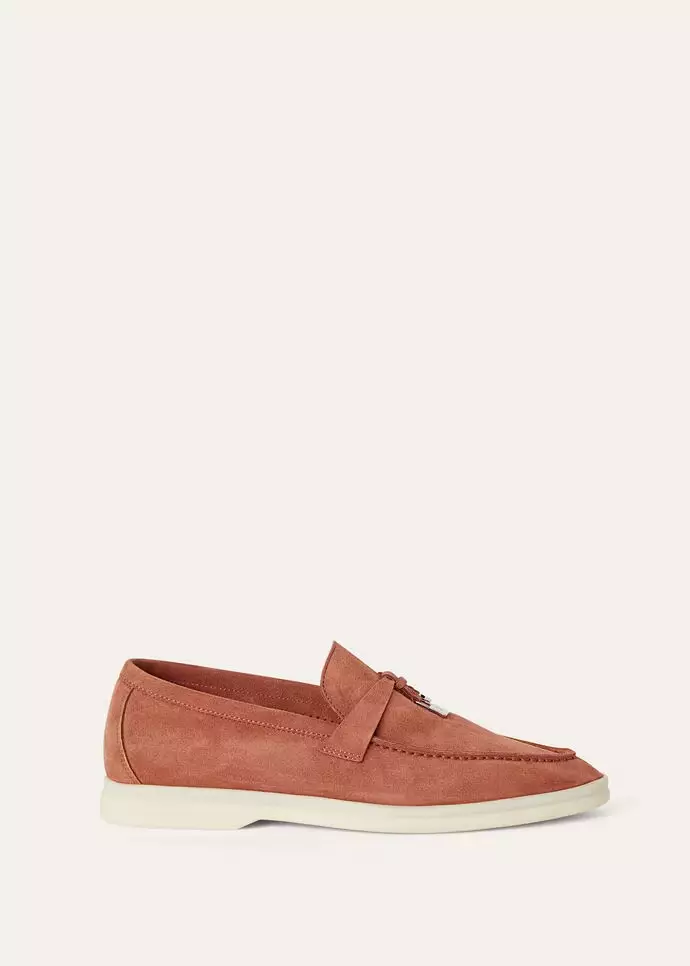 Summer Charms Walk Loafers Suede Goatskin Dusty Orange