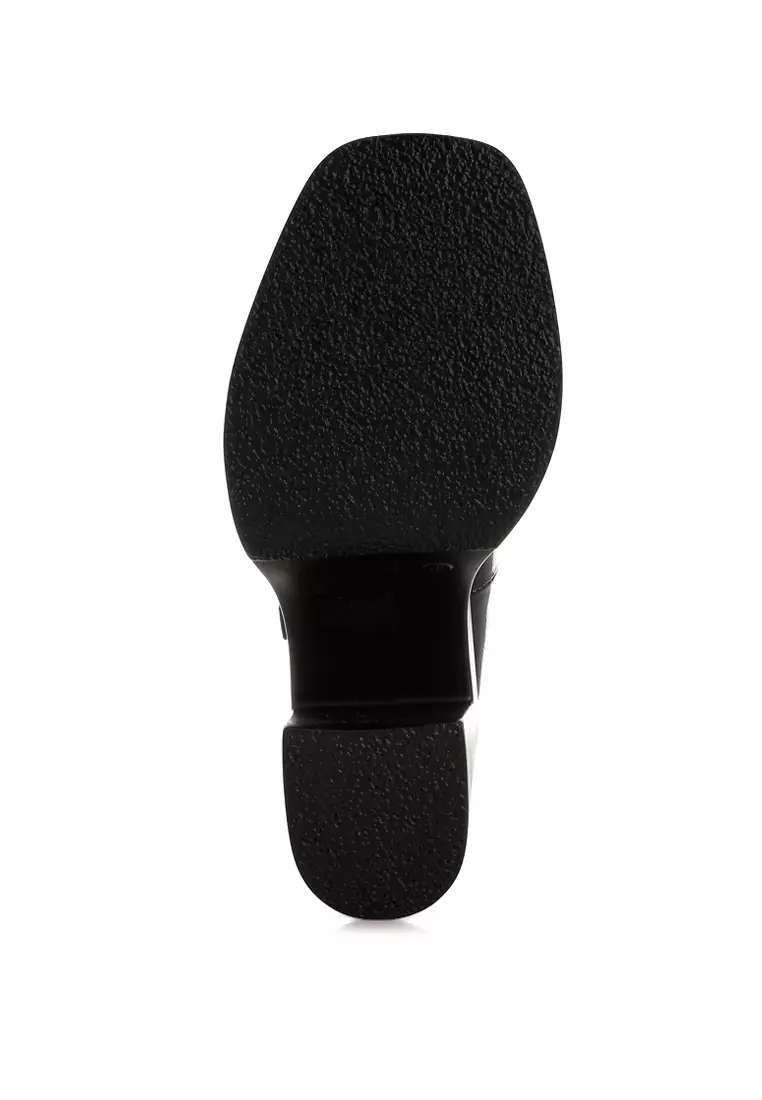 High Heel Mary Jane Sandals in Black