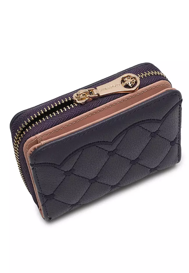 Women's Quilted Short Purse / Wallet - Purple