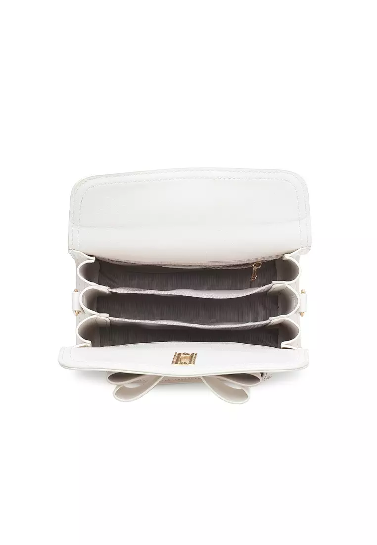 Logo Top Handle Bag / Sling Bag / Crossbody Bag - White