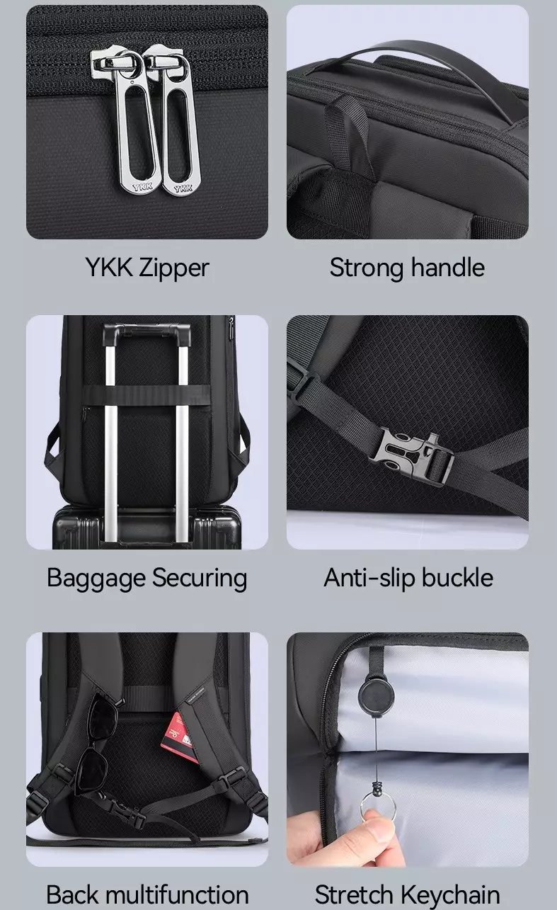 Mark Ryden MR9808 Tas Backpack Ransel Laptop Pria 15.6 USB Expandable- BLACK