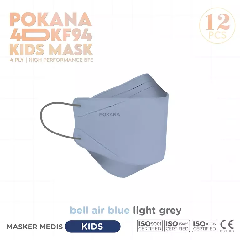 Jual Pokana POKANA 4D KF94 KIDS Earloop Medical Face Mask Bell Air