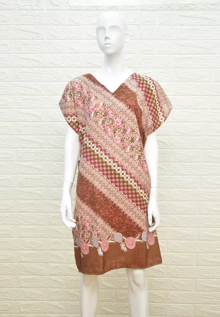 Dress batik v neck top