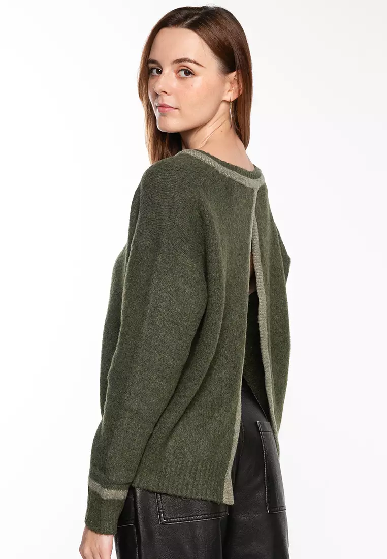Knit Sweater with Open Back
